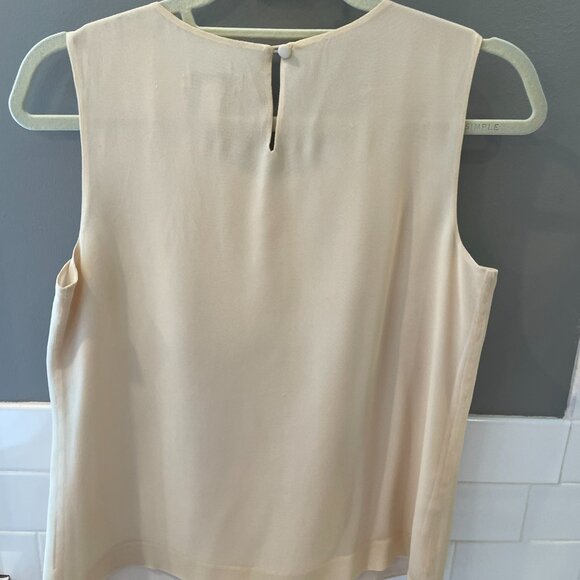 J. Crew Cream Silk Chiffon Pleated Top | 4 - Picture 4 of 4